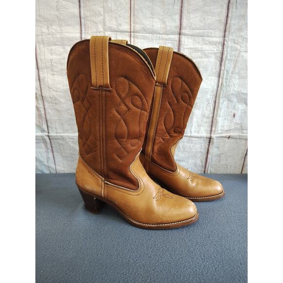 Dexter Women's Western Cowgirl Brown Leather/Suede Boot Size 9 N 709599 Rodeo - Picture 1 of 10